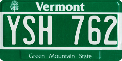 VT license plate YSH762