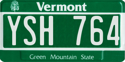 VT license plate YSH764