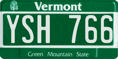 VT license plate YSH766