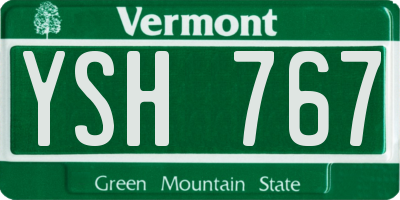 VT license plate YSH767