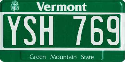 VT license plate YSH769
