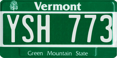 VT license plate YSH773