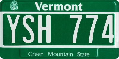 VT license plate YSH774