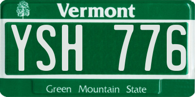 VT license plate YSH776