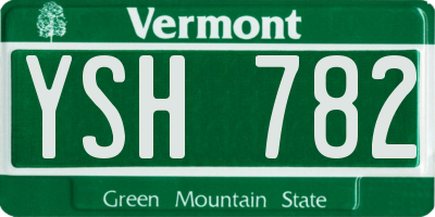 VT license plate YSH782