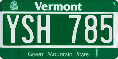 VT license plate YSH785