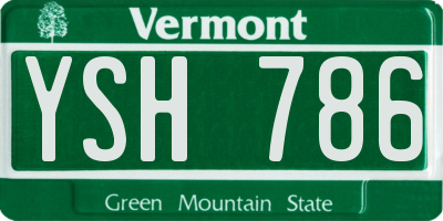 VT license plate YSH786