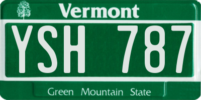 VT license plate YSH787