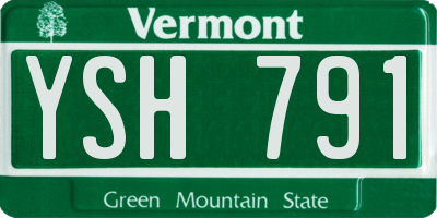 VT license plate YSH791