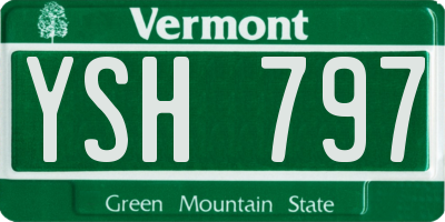 VT license plate YSH797