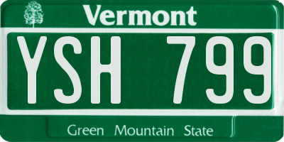 VT license plate YSH799