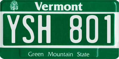VT license plate YSH801