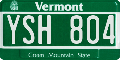 VT license plate YSH804
