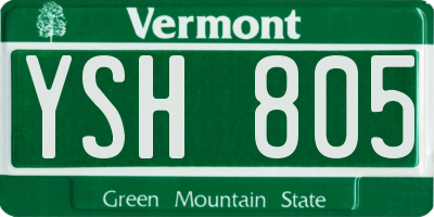VT license plate YSH805