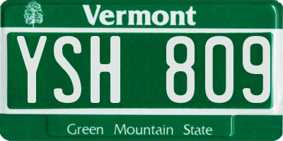 VT license plate YSH809