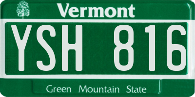 VT license plate YSH816