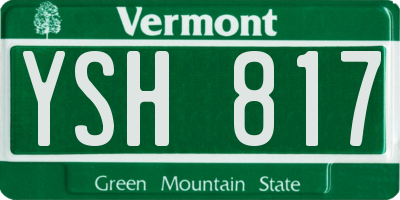 VT license plate YSH817