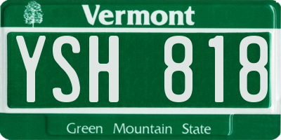 VT license plate YSH818