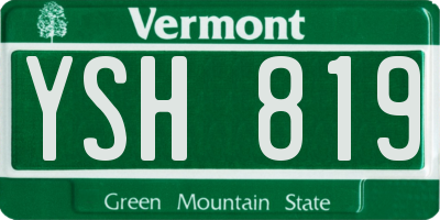 VT license plate YSH819