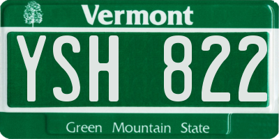 VT license plate YSH822