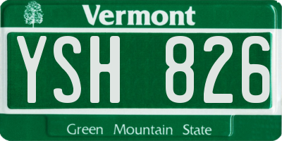 VT license plate YSH826