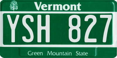 VT license plate YSH827