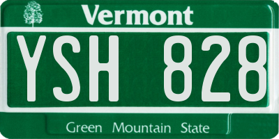 VT license plate YSH828