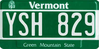 VT license plate YSH829