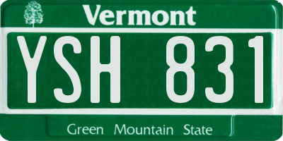 VT license plate YSH831
