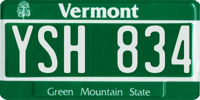 VT license plate YSH834