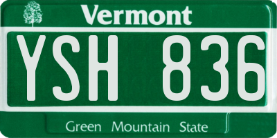 VT license plate YSH836