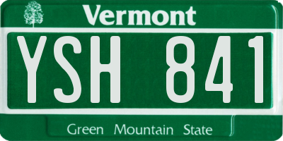 VT license plate YSH841