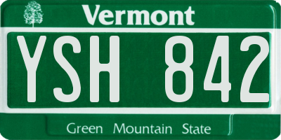 VT license plate YSH842