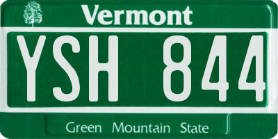 VT license plate YSH844