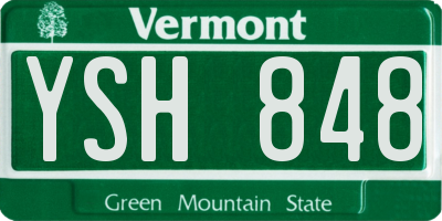 VT license plate YSH848