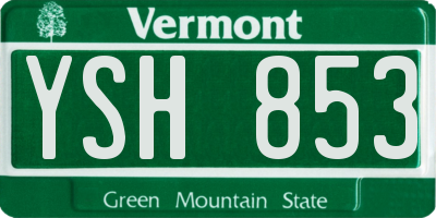 VT license plate YSH853