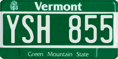 VT license plate YSH855