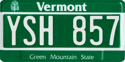 VT license plate YSH857
