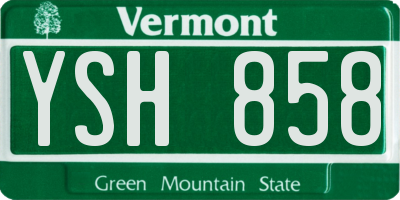 VT license plate YSH858