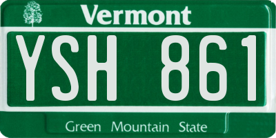 VT license plate YSH861