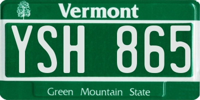 VT license plate YSH865