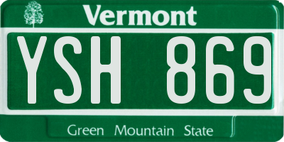 VT license plate YSH869