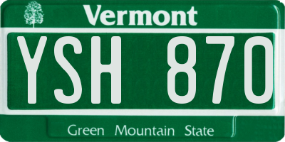 VT license plate YSH870