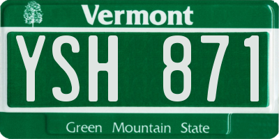 VT license plate YSH871