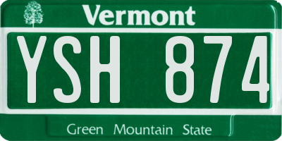 VT license plate YSH874