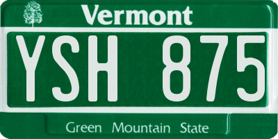 VT license plate YSH875