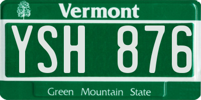 VT license plate YSH876
