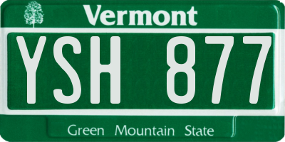 VT license plate YSH877