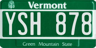 VT license plate YSH878