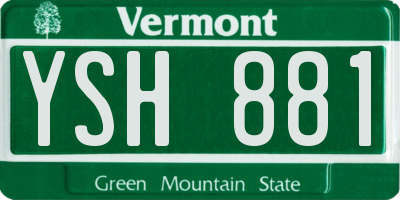 VT license plate YSH881